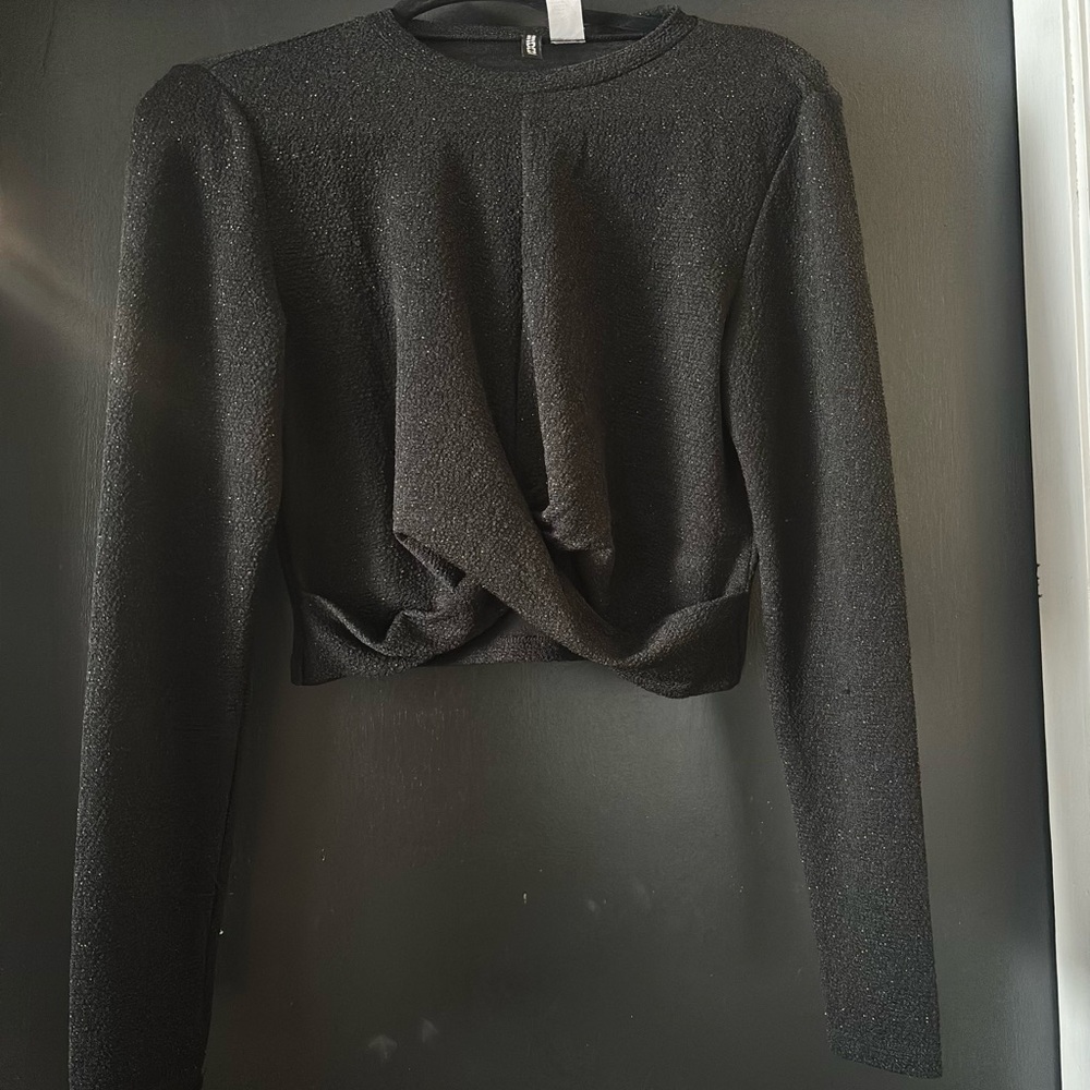 Divided Black Shimmer Crop Top size small NWOT. NEVER WORN